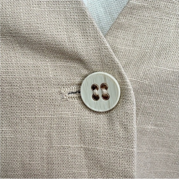 Coster Copenhagen Cropped Blazer W. Short Sleeves Light Beige Cotton Ramie 40 - Picture 7 of 10